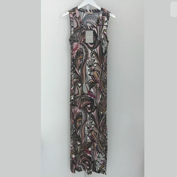 EMILIO PUCCI GRASSHOPPER PRINT MAXI DRESS US 6 / IT 40 NWTS! - Picture 1 of 12